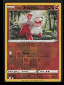 Hisuian Growlithe 083/196 Pokemon Lost Origin Common Near Mint Reverse Holo - Image 1