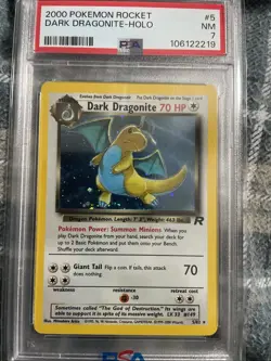 Pokemon Dark Dragonite Holo Rare Card 5/82 2000 PSA 7 - Image 1