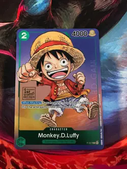 Monkey D Luffy P-037 1st Anniversary Tournament STAMP Promo Holo One Piece Card - Image 1