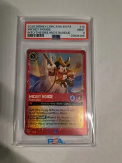 2025 DISNEY LORCANA EN P2-PROMO #18 MICKEY MOUSE PIRATE CAPTAIN PSA 9 FREE SHIP - Image 1