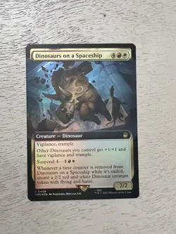 Dinosaurs on a Spaceship Doctor Who Rare Creature Foil R/White 0408 2023 MTG NM - Image 1