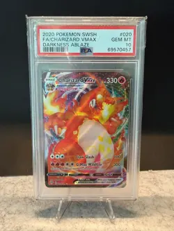 2020 Pokemon Sword & Shield Darkness Ablaze Charizard VMAX Fa PSA 10 #020 - Image 1