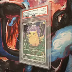Pokemon Pikachu Full Art Japanese 25th Anniversary Collection 001/028 PSA 10 - Image 3