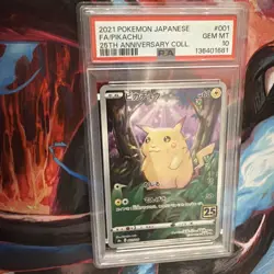 Pokemon Pikachu Full Art Japanese 25th Anniversary Collection 001/028 PSA 10 - Image 5