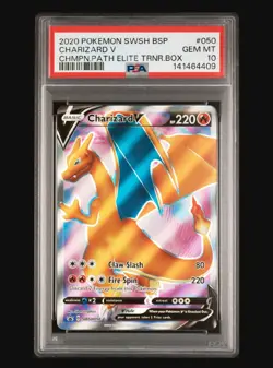 2020 Pokemon SWSH BSP Champions Path Elite Trainer Box #050 Charizard V PSA 10 - Image 2