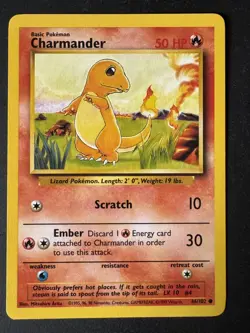 Charmander Pokemon Common Card Base Set - 46 /102 1999 - Image 1
