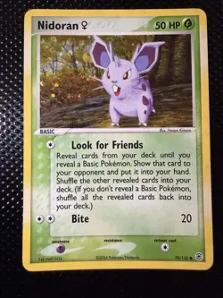 Pokemon TCG Nidoran F EX FireRed & LeafGreen Reverse Holo Common 70/112 50 HP - Image 1