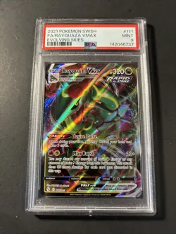 2021 Pokemon Rayquaza Vmax Full Art 111/203 Evolving Skies PSA 9 Fresh Grade - Image 1