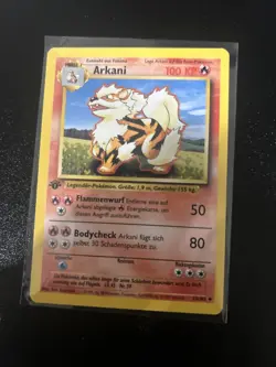 Pokemon TCG Arcanine (Arkani) Base Set, 23/102, Regular 1st Edition, German. - Image 1