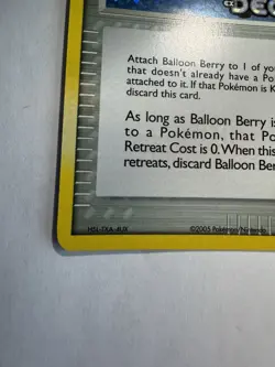 Pokemon TCG Balloon Berry EX Deoxys Trainer Reverse Holo Uncommon 84/107 2005 - Image 3