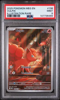 2025 POKEMON MEG EN-MEGA EVOLUTION ILLUSTRATION RARE #138 VULPIX PSA 9 - Image 1
