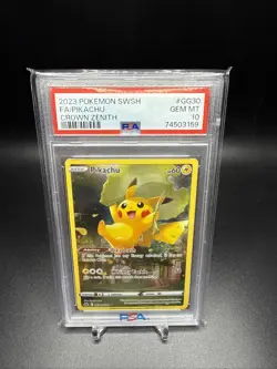 2023 POKEMON SWORD & SHIELD CROWN ZENITH #GG30 FULL ART/PIKACHU PSA 10 - Image 1