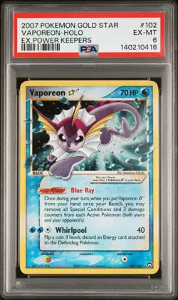 2007 Pokemon Ex Power Keepers Vaporeon-Holo Ex Power Keepers PSA 6 - Image 1
