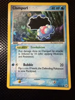 Pokemon TCG Clamperl EX Hidden Legends Reverse Holo Common 58/101 2004 40 HP - Image 1