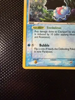Pokemon TCG Clamperl EX Hidden Legends Reverse Holo Common 58/101 2004 40 HP - Image 3