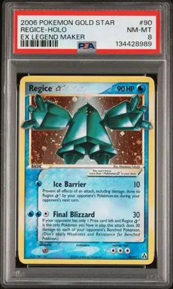 2006 Pokemon Ex Legend Maker Regice Gold Star Promo #90 PSA 8 - Image 1