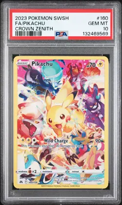 2023 POKEMON SWORD & SHIELD CROWN ZENITH #160 FULL ART/PIKACHU PSA 10 - Image 1