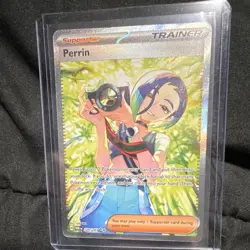 Pokemon Perrin 220/167 Twilight Masquerade Trainer Supporter Full Art Holo SIR - Image 1