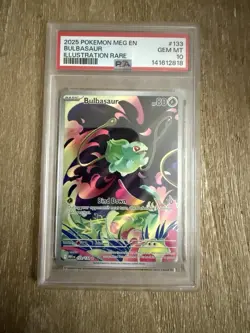 2025 Bulbasaur Mega Evolution illustration Rare PSA 10 Gem Mint 10 Pokemon TCG - Image 1