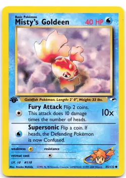 Misty's Goldeen 85/132 1st Edition Gym Heroes LP - Image 1