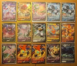 (15) Pokemon TCG Full Art LOT Mewtwo V Espeon Melmetal Crobat Mimikyu Victini - Image 1