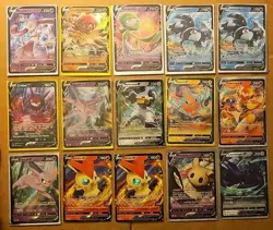 (15) Pokemon TCG Full Art LOT Mewtwo V Espeon Melmetal Crobat Mimikyu Victini - Image 2