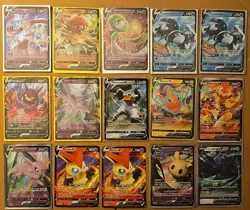 (15) Pokemon TCG Full Art LOT Mewtwo V Espeon Melmetal Crobat Mimikyu Victini - Image 5