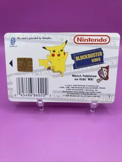 1999 Pokemon Snap Blockbuster Video Warner Bros Video Chip Card - Charmander - Image 2