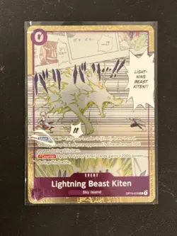One Piece TCG OP15 Lightning Beast Kiten Dash Pack Alt Art Foil English NM - Image 1