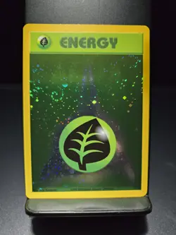 Pokemon Card Grass Energy WotC 2002 Energize League Promo Holo Swirl LP/NM - Image 1
