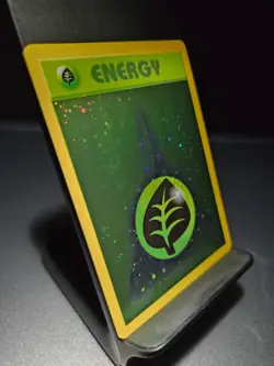 Pokemon Card Grass Energy WotC 2002 Energize League Promo Holo Swirl LP/NM - Image 2