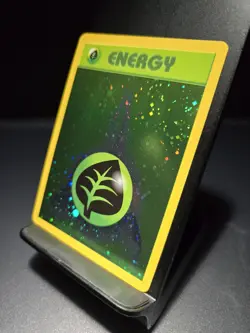 Pokemon Card Grass Energy WotC 2002 Energize League Promo Holo Swirl LP/NM - Image 3