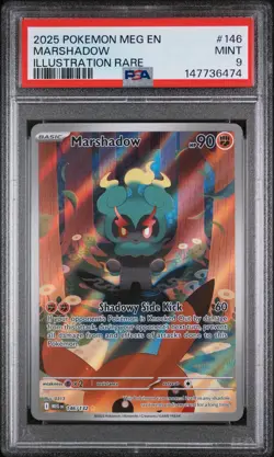 Pokemon TCG Marshadow Mega Evolution Illustration Rare Card 146/132 PSA 9 - Image 1