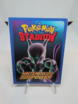 2000 Nintendo Power Pokemon Stadium Mewtwo Insert Card Rare Perforated 2+ Edges - Image 1