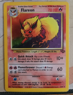 Flareon 3/64 - Pokemon TCG Jungle Unlimited Holo Rare Card - Image 1