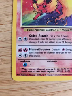 Flareon 3/64 - Pokemon TCG Jungle Unlimited Holo Rare Card - Image 2