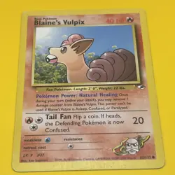 BLAINE’S POKEMON CARDS ( 3 ) Regular Not Holo Blaine’s Ponyta, Rapidash, Vulpix - Image 2