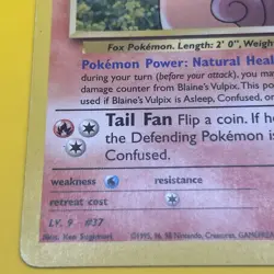 BLAINE’S POKEMON CARDS ( 3 ) Regular Not Holo Blaine’s Ponyta, Rapidash, Vulpix - Image 5