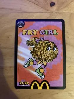 Fry Girl 21/24 Mcdonalds TCG Trading Cards 2026 UnRedeemed Card with FREE FRIES - Image 1