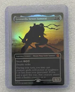MTG TMNT Borderless Silhouette Full Set 4 FOIL 4 NF Dark Leo SuperShredder Krang - Image 2