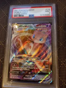 MEW VMAX 114/264 PSA 9 FUSION STRIKE FULL ART POKEMON CARD ENGLISH - Image 1