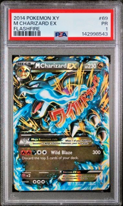 PSA 1 2014 Pokemon XY Flashfire M Mega Charizard EX 69/106 Full Art Holo Foil - Image 1