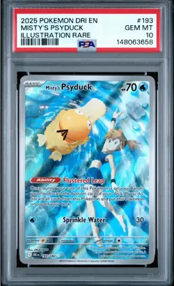 Pokemon Misty's Psyduck 193/182 Destined Rivals Illustration Rare Holo PSA 10 - Image 1