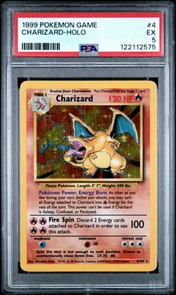 1999 POKEMON GAME #4 CHARIZARD-HOLO PSA 5 - Image 1