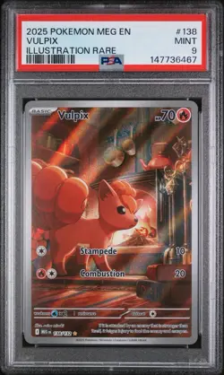 2025 POKEMON MEG EN-MEGA EVOLUTION ILLUSTRATION RARE #138 VULPIX PSA 9 - Image 1