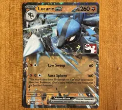 Lucario Ex 017, LP, Prize Pack Series | Black Star Promo, Stamped, Pokemon Play! - Image 1