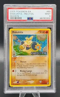 PSA 9 Mint Pokemon 2005 Ex Deoxys Makuhita Reverse Holo Foil #65 - Image 1