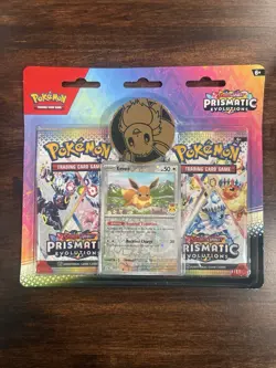 Pokemon Prismatic Evolutions 2-Pack Blister - 2025 Eevee Pokemon Day Promo - New - Image 1