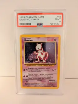 PSA 9 MEWTWO 1999 Pokemon Base Set #10/102 Unlimited Holo Rare - Image 1