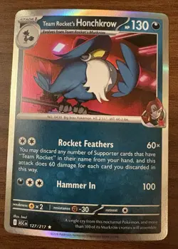 Team Rocket’s Honchkrow 127/217 Holo Rare Ascended Heroes Pokemon TCG NM - Image 1